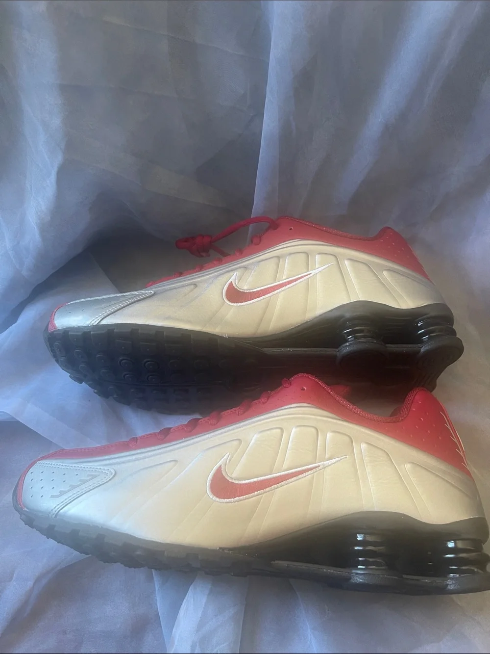 Nike Red and White Shox Retro Running Shoes